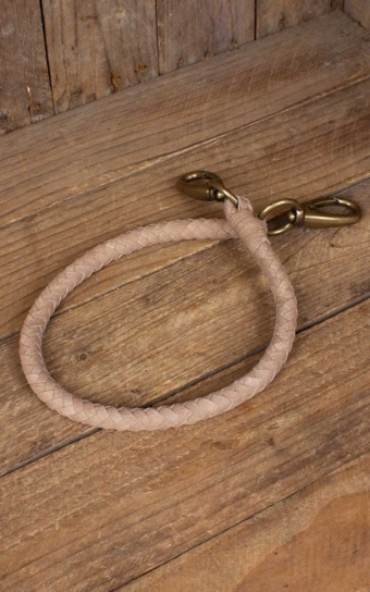 Leather Wallet Chain, natural-colored braided