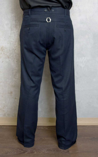 Vintage Loose Fit Pants New Jersey - Fischgrat blau